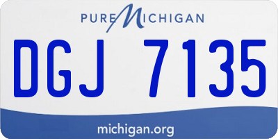 MI license plate DGJ7135