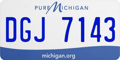 MI license plate DGJ7143