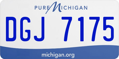 MI license plate DGJ7175