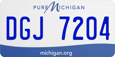 MI license plate DGJ7204