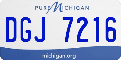 MI license plate DGJ7216