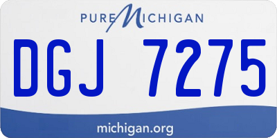MI license plate DGJ7275
