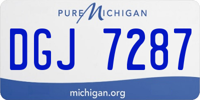 MI license plate DGJ7287