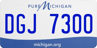MI license plate DGJ7300
