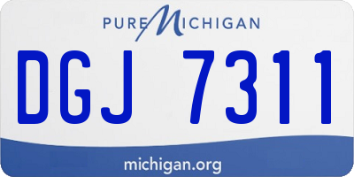 MI license plate DGJ7311