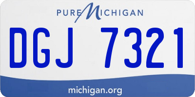 MI license plate DGJ7321