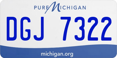 MI license plate DGJ7322