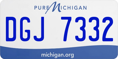 MI license plate DGJ7332