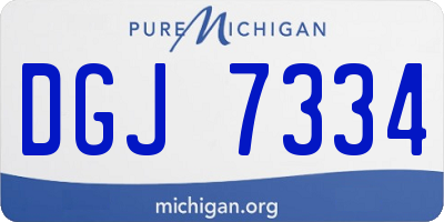 MI license plate DGJ7334