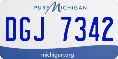 MI license plate DGJ7342