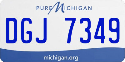 MI license plate DGJ7349