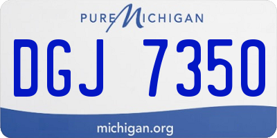 MI license plate DGJ7350