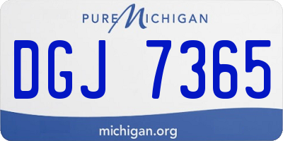 MI license plate DGJ7365