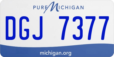 MI license plate DGJ7377
