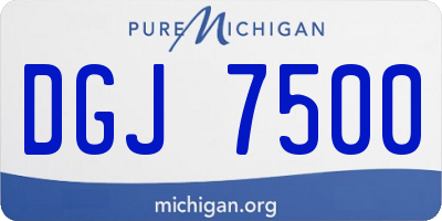 MI license plate DGJ7500