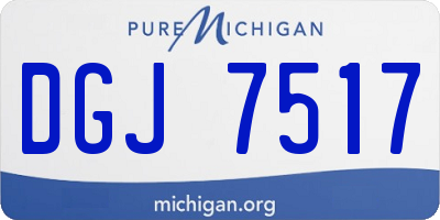 MI license plate DGJ7517