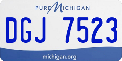 MI license plate DGJ7523
