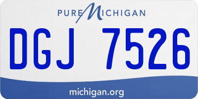 MI license plate DGJ7526