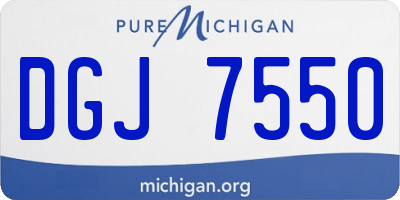 MI license plate DGJ7550