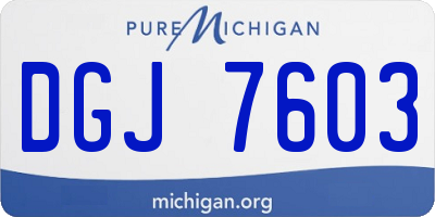 MI license plate DGJ7603