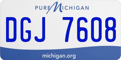 MI license plate DGJ7608