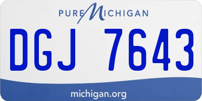 MI license plate DGJ7643
