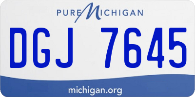 MI license plate DGJ7645