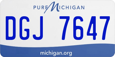 MI license plate DGJ7647