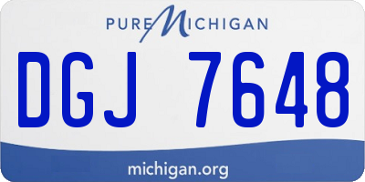 MI license plate DGJ7648