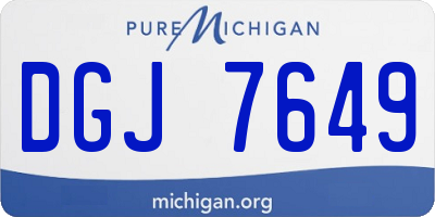 MI license plate DGJ7649