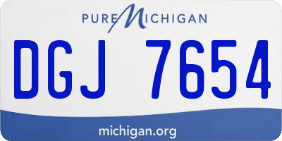 MI license plate DGJ7654