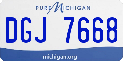 MI license plate DGJ7668