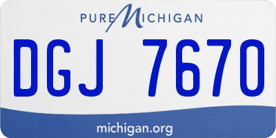 MI license plate DGJ7670