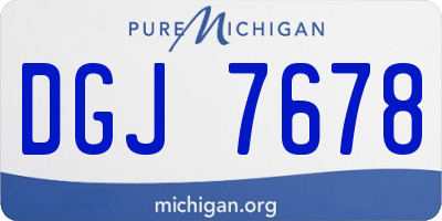 MI license plate DGJ7678