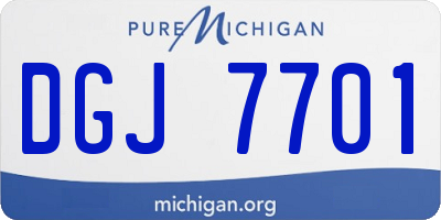 MI license plate DGJ7701