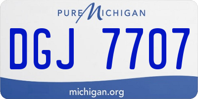 MI license plate DGJ7707
