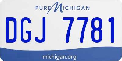 MI license plate DGJ7781