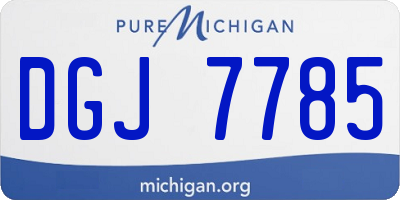 MI license plate DGJ7785