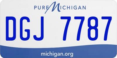 MI license plate DGJ7787