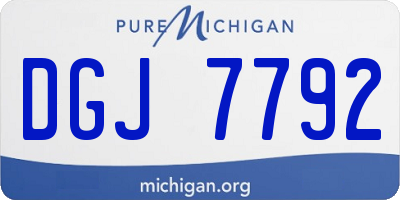 MI license plate DGJ7792