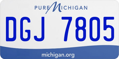 MI license plate DGJ7805