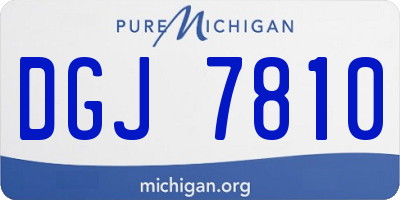 MI license plate DGJ7810