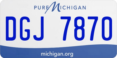 MI license plate DGJ7870