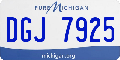 MI license plate DGJ7925