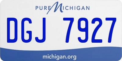MI license plate DGJ7927