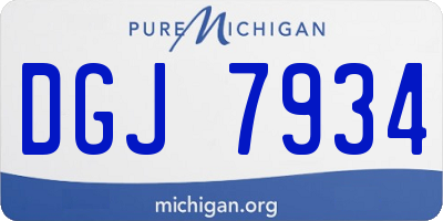 MI license plate DGJ7934