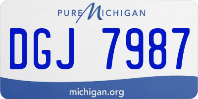 MI license plate DGJ7987