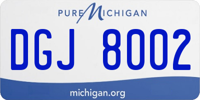 MI license plate DGJ8002