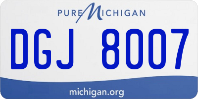 MI license plate DGJ8007
