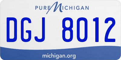 MI license plate DGJ8012
